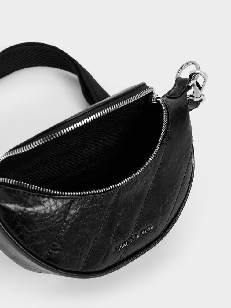 Noir Philomena HalfMoon Crossbody Bag CHARLES & KEITH IN