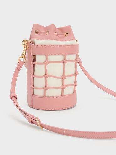 Heart Motif Caged Bucket Bag, Multi, hi-res