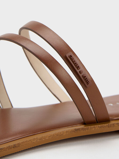 lliana Strappy Slide Sandals, Cognac, hi-res