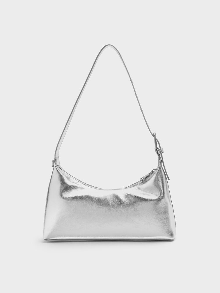 Atwood Chain-Embellished Shoulder Bag, Silver, hi-res
