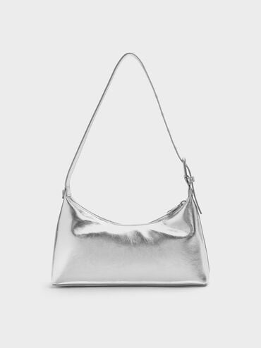 Atwood Chain-Embellished Shoulder Bag, Silver, hi-res