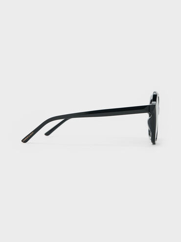Izara Recycled Acetate Butterfly Sunglasses, Black, hi-res