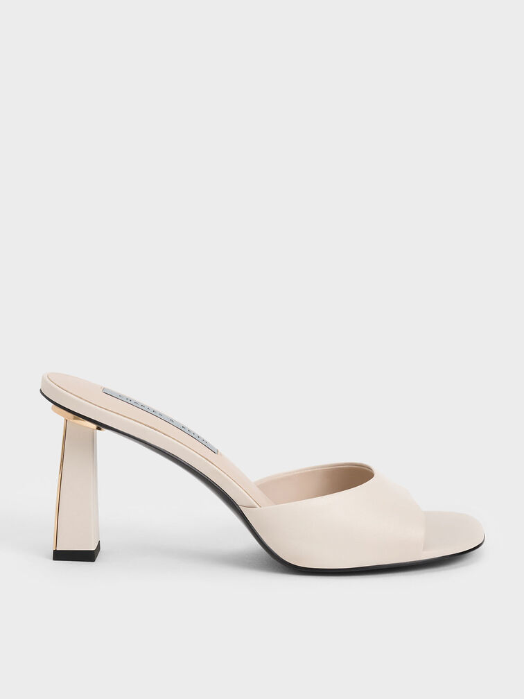Geometric Heeled Mules, Chalk, hi-res