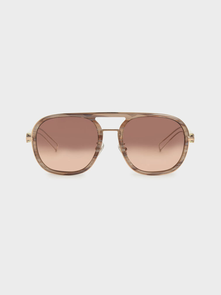 Double Bridge Sunglasses, Cream, hi-res