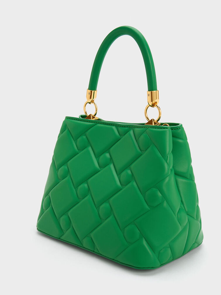 Tillie Quilted Top Handle Bag, Green, hi-res