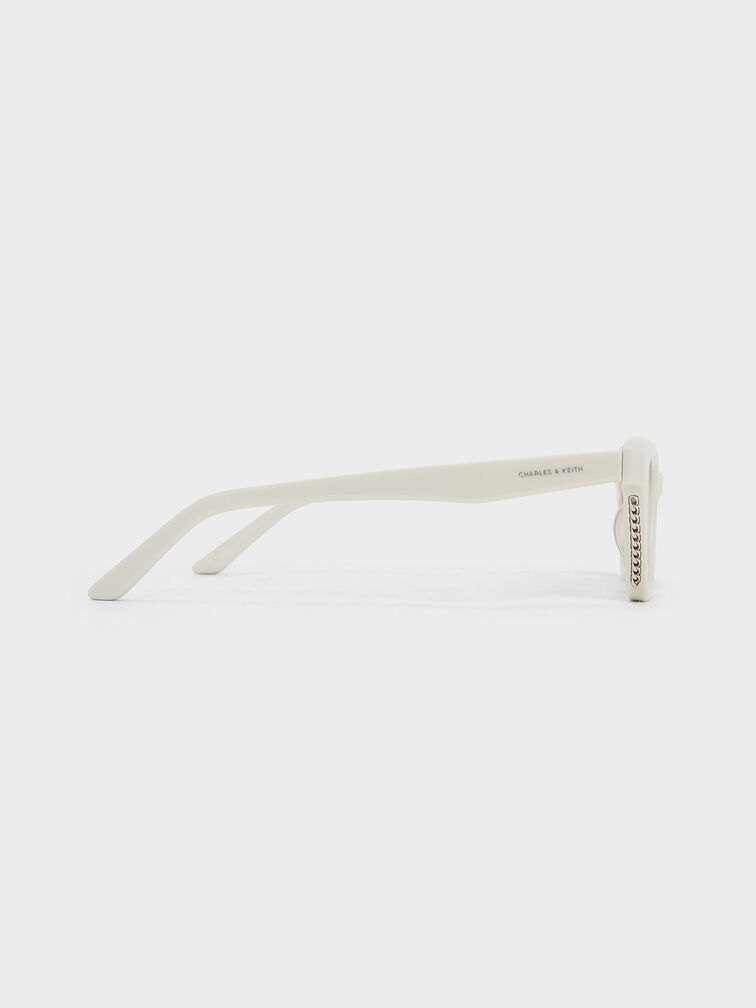 Vesta Angular Cat-Eye Sunglasses, Chalk, hi-res