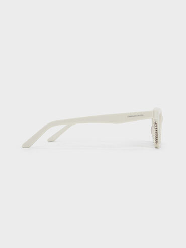 Vesta Angular Cat-Eye Sunglasses, Chalk, hi-res