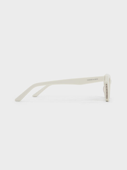 Vesta Angular Cat-Eye Sunglasses, Chalk, hi-res