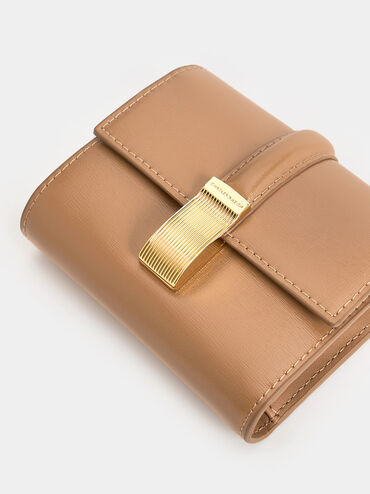 Wisteria Metallic-Accent Wallet, Tan, hi-res