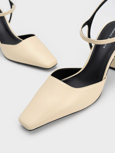 Tapered Block Heel Pumps, Butter, hi-res