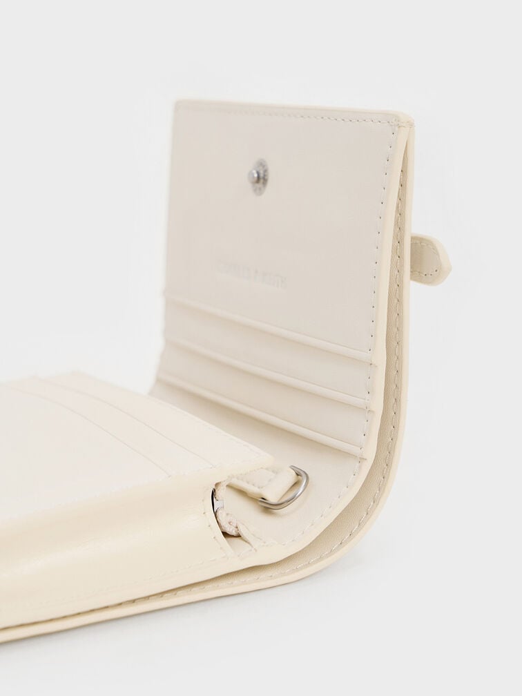 Sloane Chain-Handle Wallet, Cream, hi-res