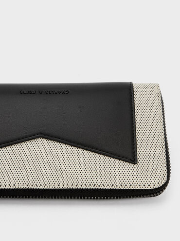 Gaia Canvas Two-Tone Zip-Around Wallet, Multi, hi-res