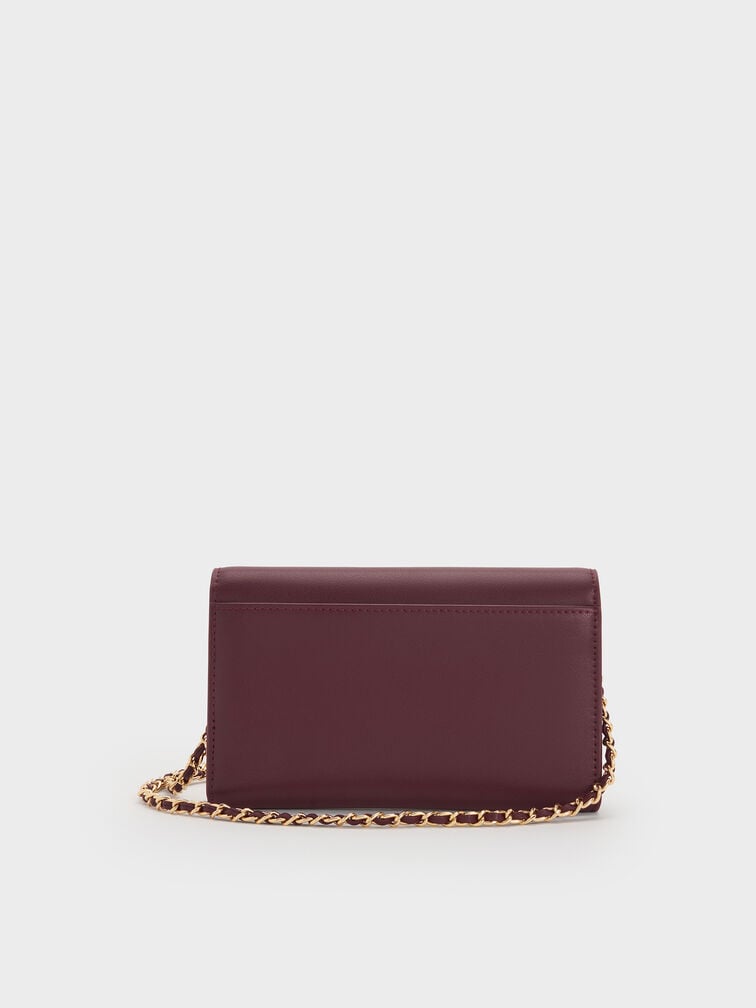 Octavia Front Flap Long Wallet, Wineberry Red, hi-res