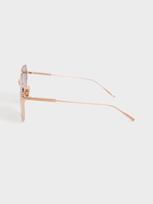Wire Frame Gradient-Tint Butterfly Sunglasses, Cream, hi-res