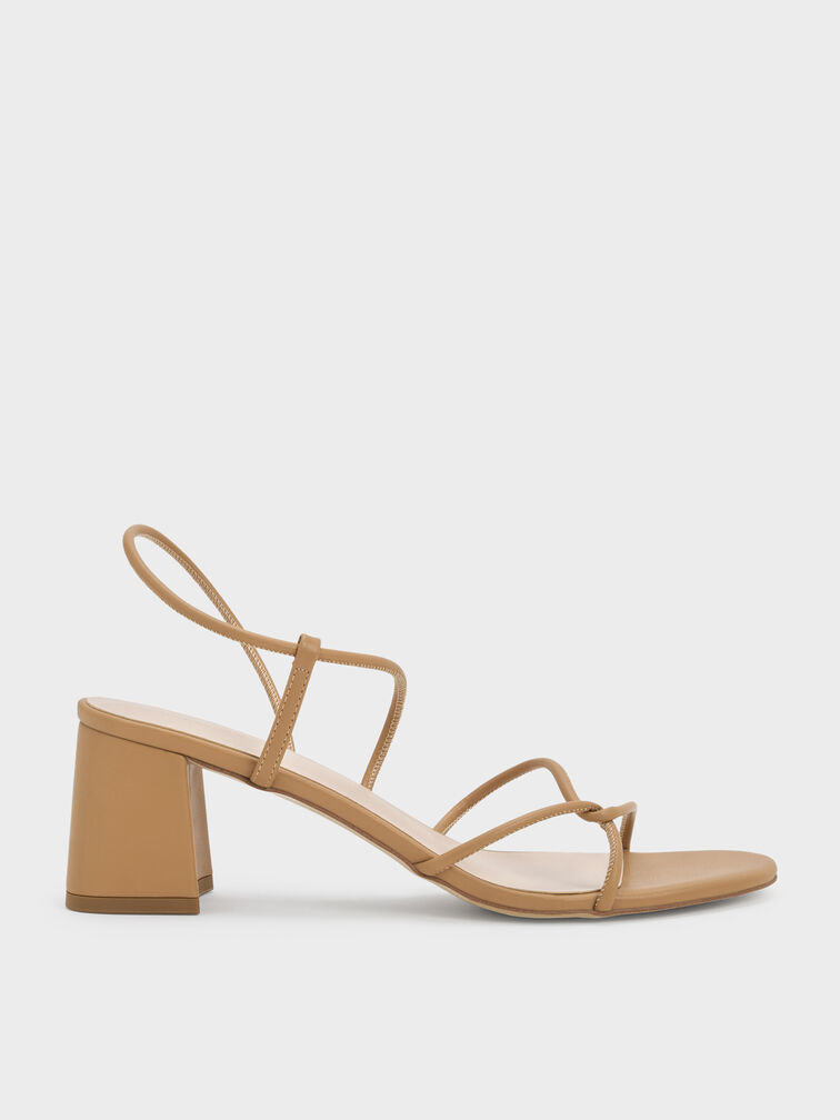 Meadow Strappy Block Heel Sandals, Camel, hi-res