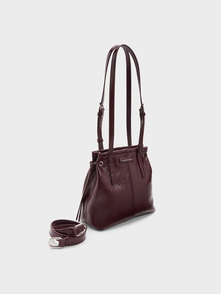 Noane Elongated-Handle Tote Bag, Wineberry Red, hi-res