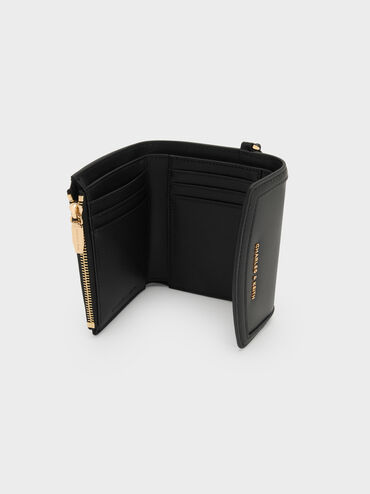 Haylen Front-Flap Small Wallet, Black, hi-res