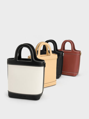 Bronte Top Handle Bucket Bag, Mocha, hi-res