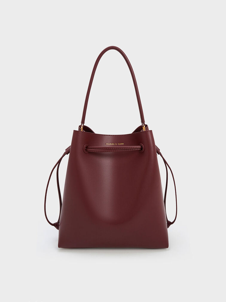 Bellamy Drawstring Hobo Bag, Burgundy, hi-res