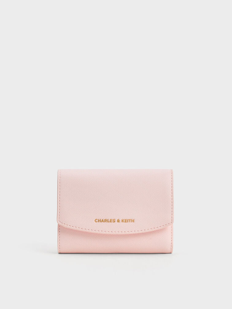 Briony Curved Flap Wallet, Light Pink, hi-res