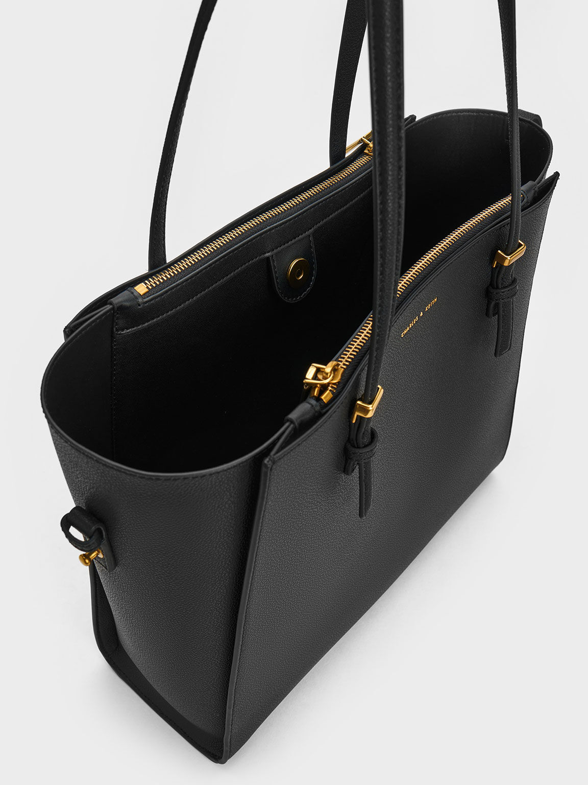 Charles and keith discount black tote bag