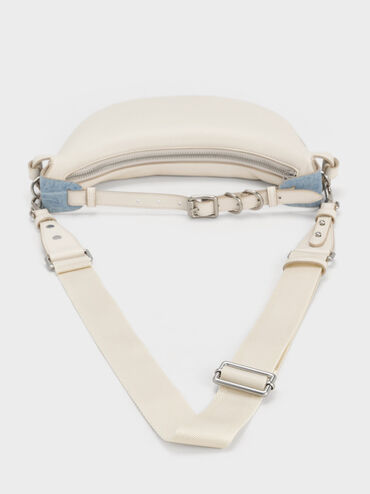 Saskia Crescent Hobo Bag, Cream, hi-res