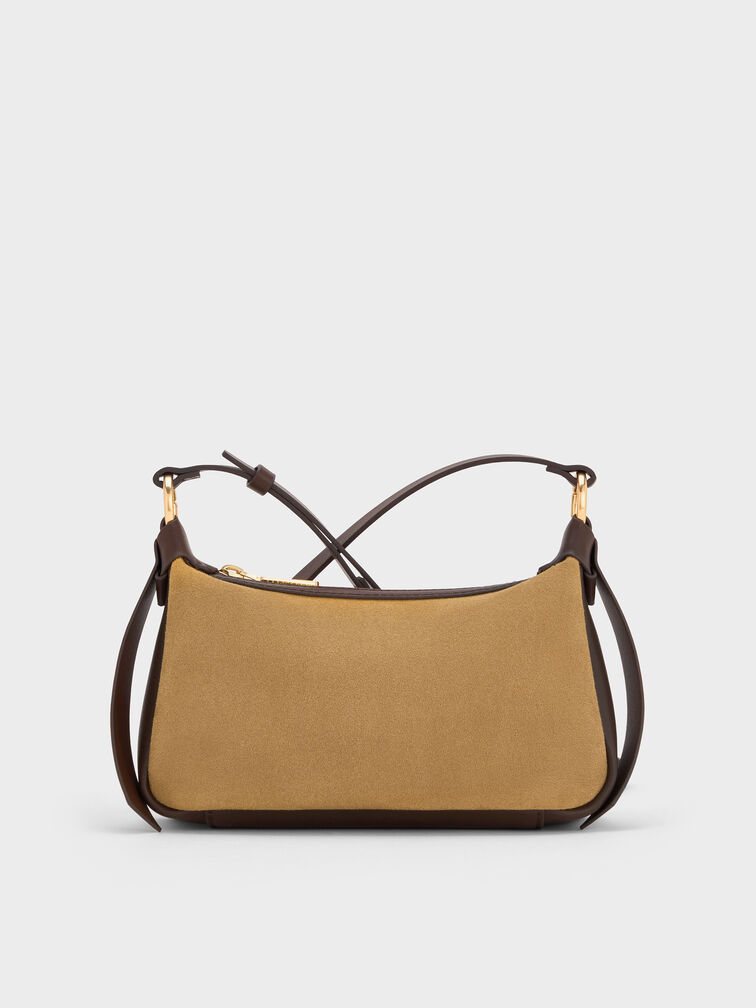 Mini Calla Suede Shoulder Bag, Sahara Sand, hi-res