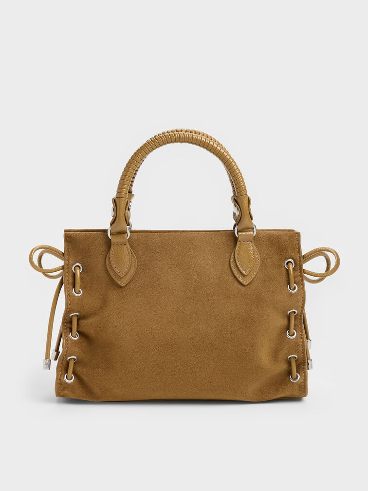 Mini Nylah Grommet Lace-Up Tote Bag, Sahara Sand, hi-res