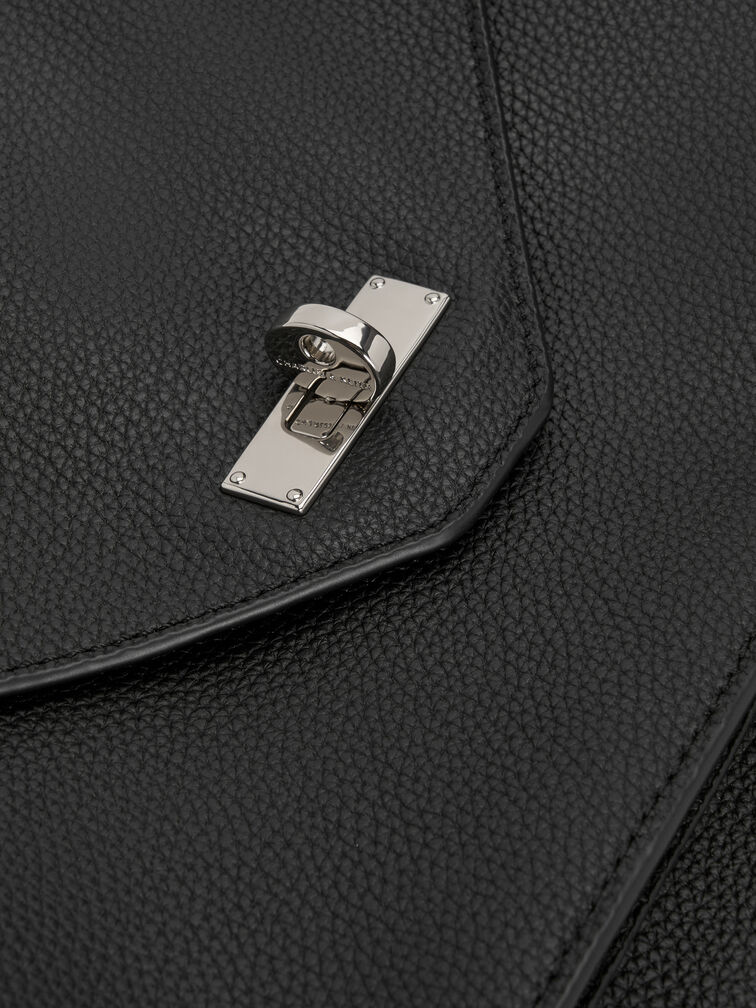 Chance Turn-Lock Top-Handle Bag, Noir, hi-res