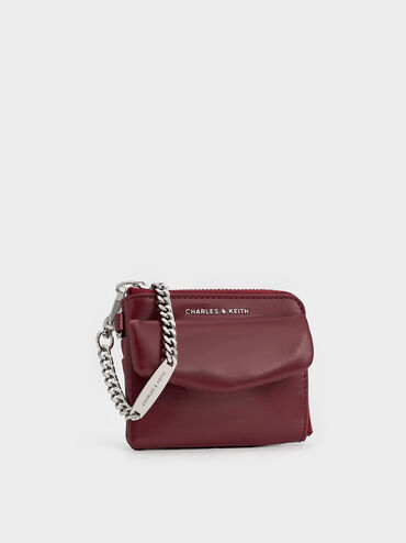 Rachel Front-Pocket Zip-Around Card Holder, Burgundy, hi-res