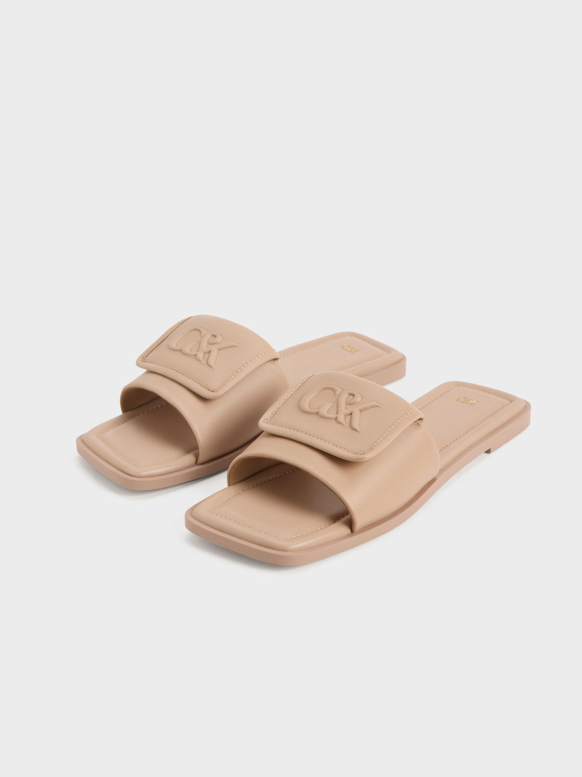 Tan leather slides online