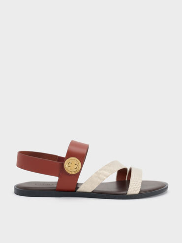 Yara Canvas Turn-Lock Strappy Sandals, Multi, hi-res