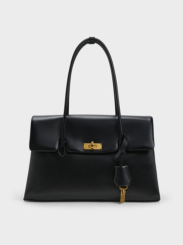 Kerry Trapeze Tote Bag, Black, hi-res