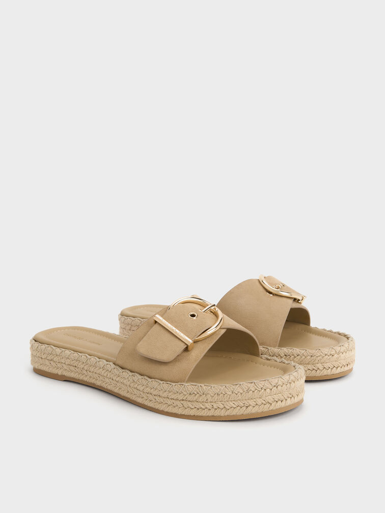 Kaida Faux Suede Buckled Espadrille Sandals, Sand2, hi-res