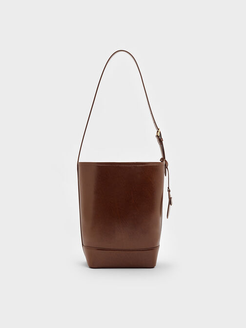 Enola Elongated Bucket Bag, Dark Brown, hi-res