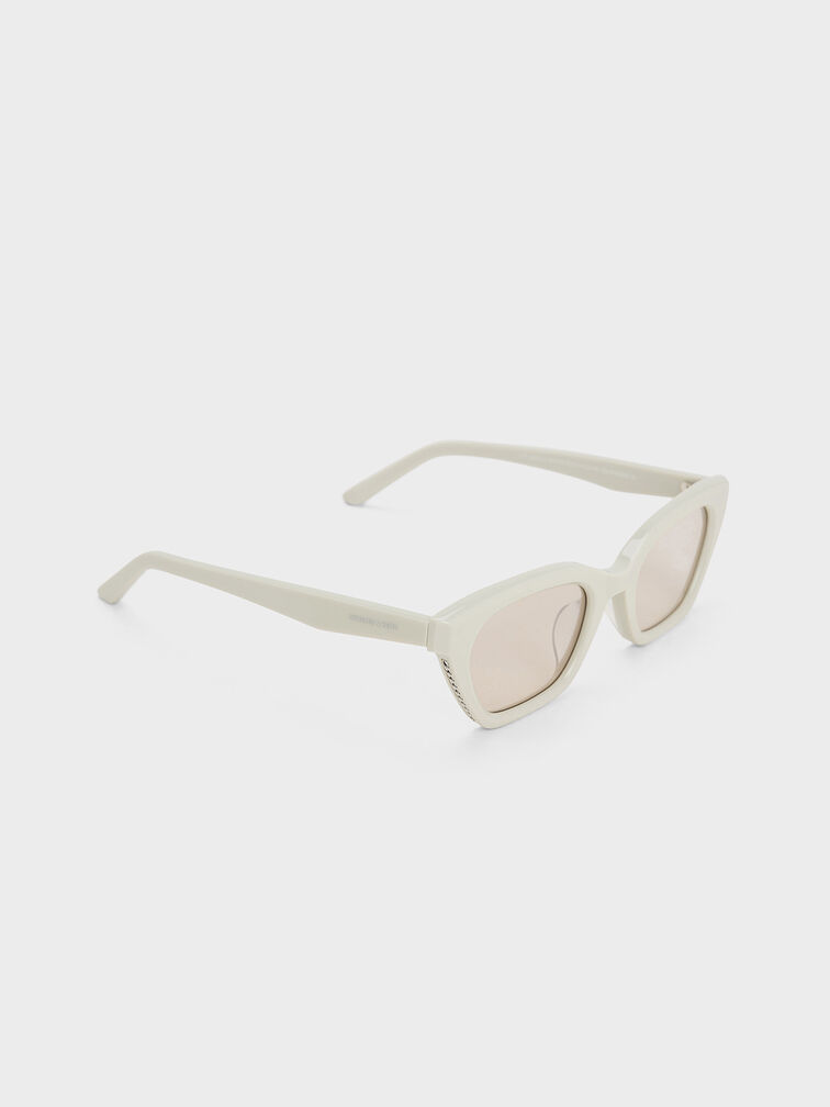 Vesta Angular Cat-Eye Sunglasses, Chalk, hi-res