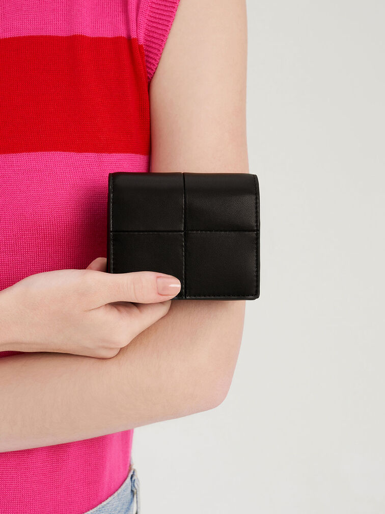 Georgette Small Wallet, Black, hi-res