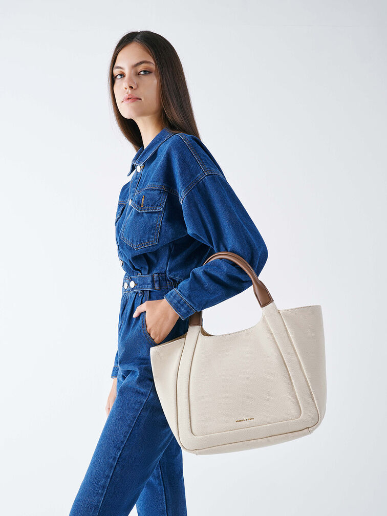 Nova Two-Tone Large Canvas Tote Bag, Multi, hi-res