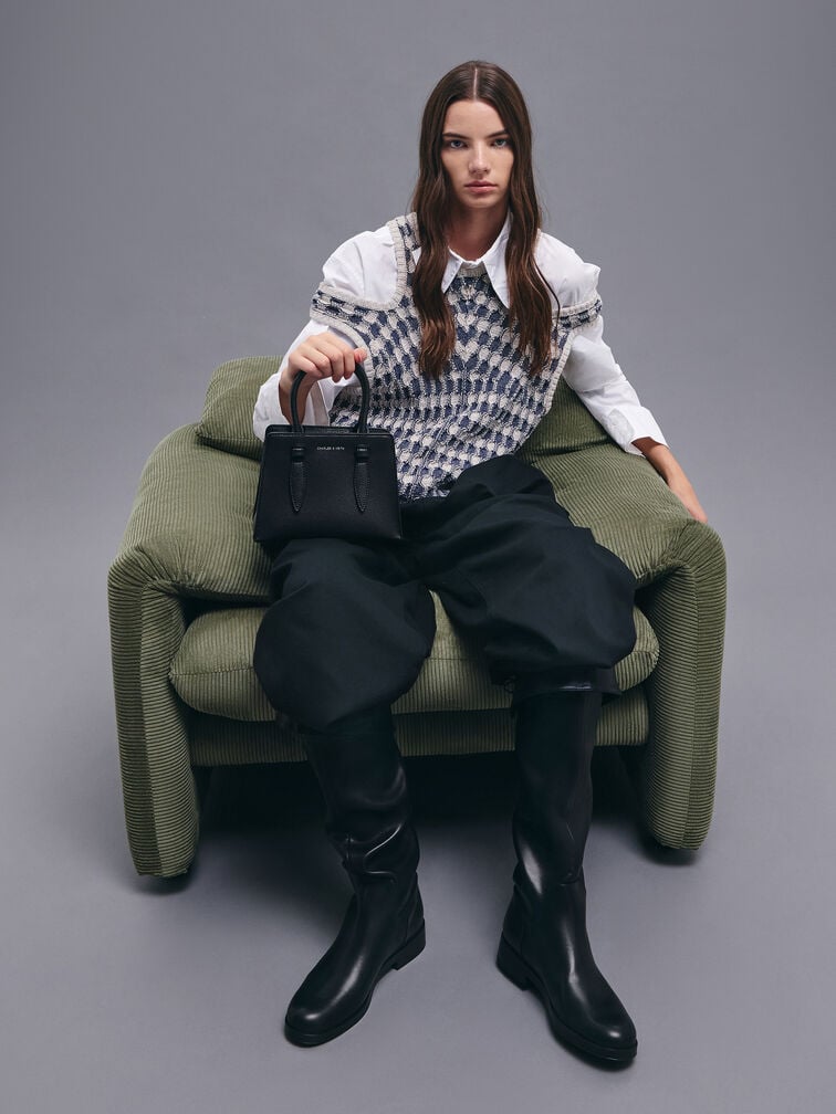 Allyn Structured Trapeze Tote Bag, Noir, hi-res