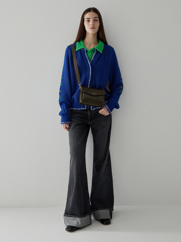 Adelie Envelope Crossbody Bag, Dark Moss, hi-res