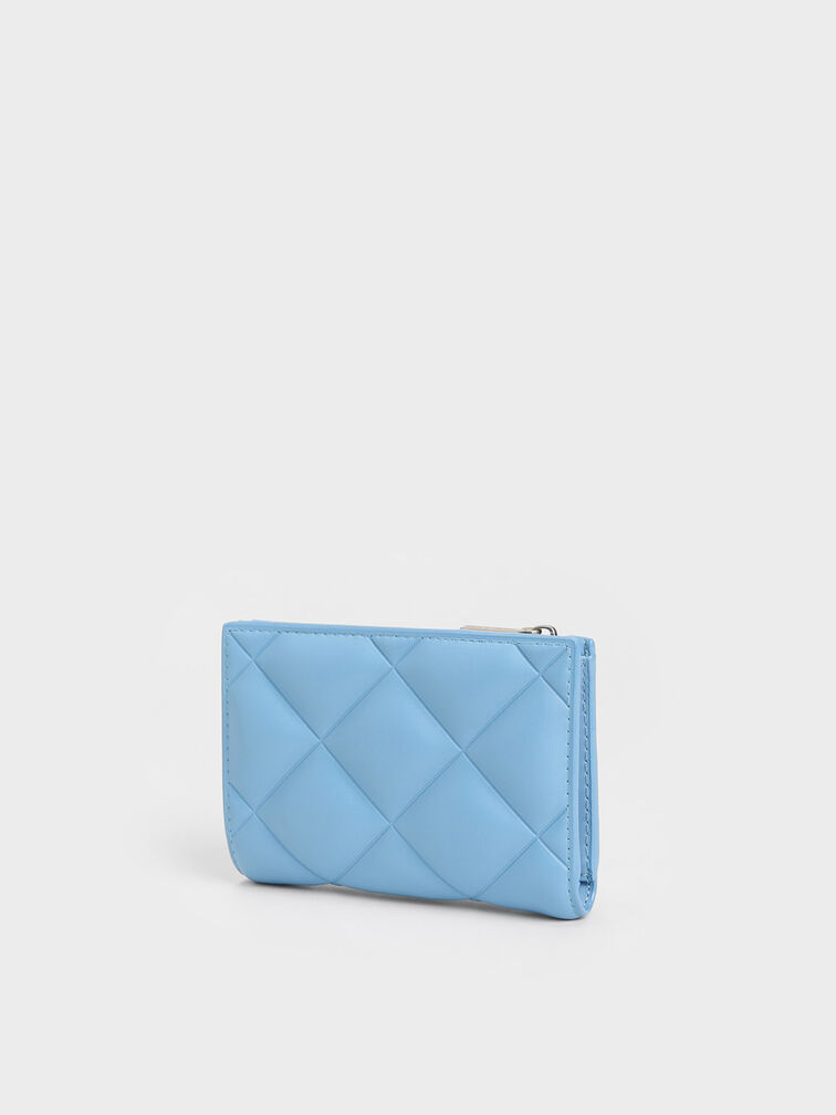 Gemma Quilted Card Holder, Light Blue, hi-res
