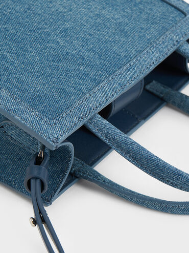 Denim Double Handle Tote Bag, Denim Blue, hi-res