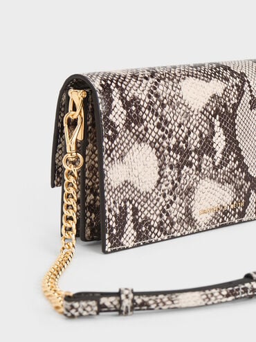 Tallulah Snake-Print Push-Lock Wallet, Ivory, hi-res