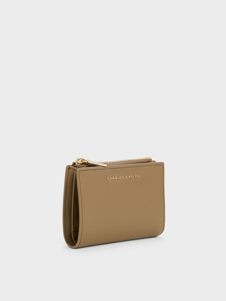 Harmonee Top-Zip Small Wallet, Walnut Brown, hi-res