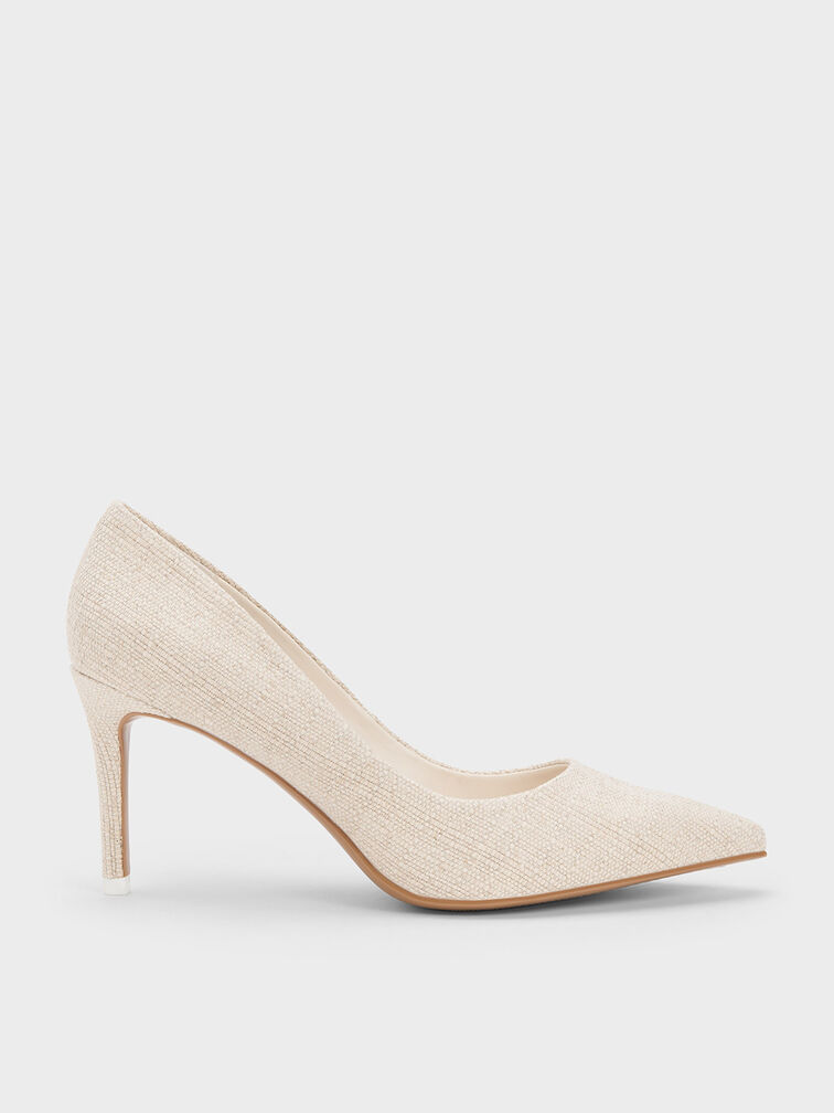 Emmy Pointed-Toe Pumps, Beige, hi-res