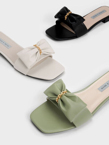 Chain-Link Bow Slides, Sage Green, hi-res