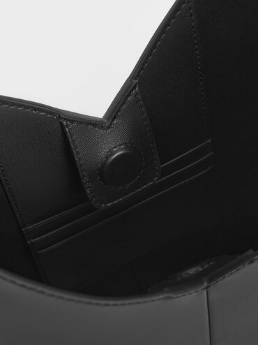 Simone Angular Bucket Bag, Noir, hi-res