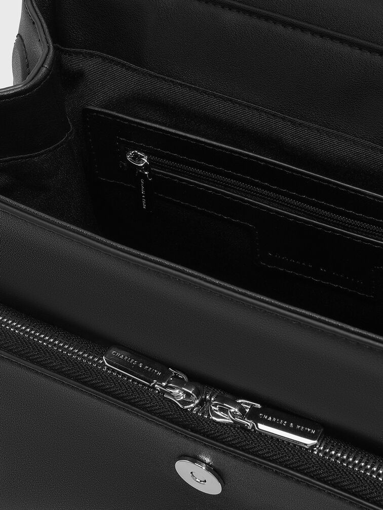 Top Handle Bag, Black, hi-res