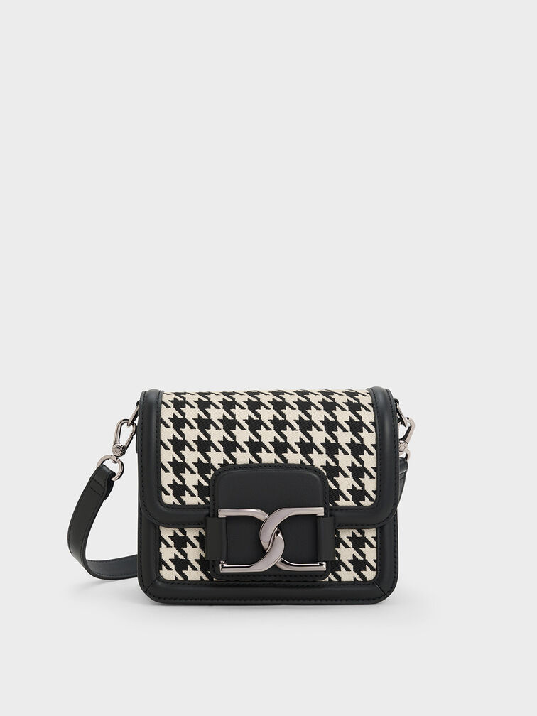Gabine Houndstooth Leather Crossbody Bag, Multi, hi-res