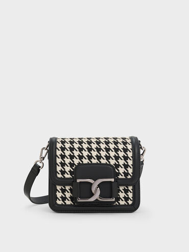 Gabine Houndstooth Leather Crossbody Bag, Multi, hi-res